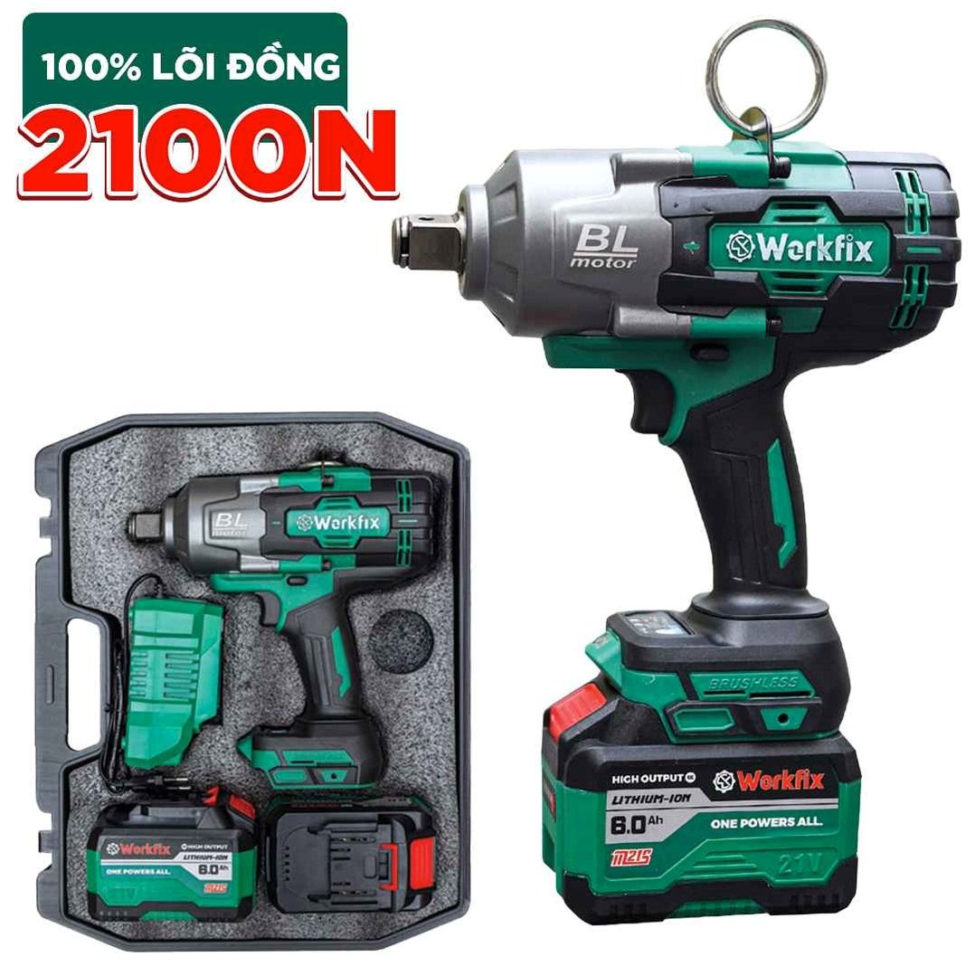 Máy siết bulong Workfit WF-IW2100N chuyên vặn mở ốc xe đầu kéo, xe tải, ô tô, xe máy...