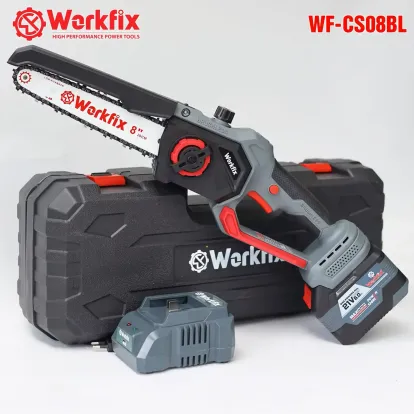 Máy cưa xích pin 8inch WORKFIX WF-CS08BL, Tra Nhớt Tự Động