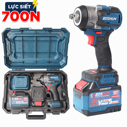 Máy siết bulong Boshun BS-IW700N, lực siết 700N, mở ốc ô tô tải dễ dàng